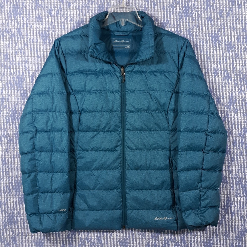 Eddie Bauer Puffer Jacket Down Fill Womens 2XL EB650 Teal